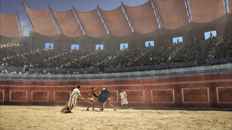 Gladiatorial games at Carnuntum – footage © Interspot, ORF